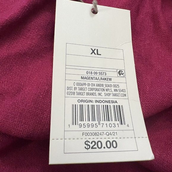 NWT A New Day Magenta Easy Linen Tank Midi Sundress Relaxed Fit Size XL - Picture 4 of 6